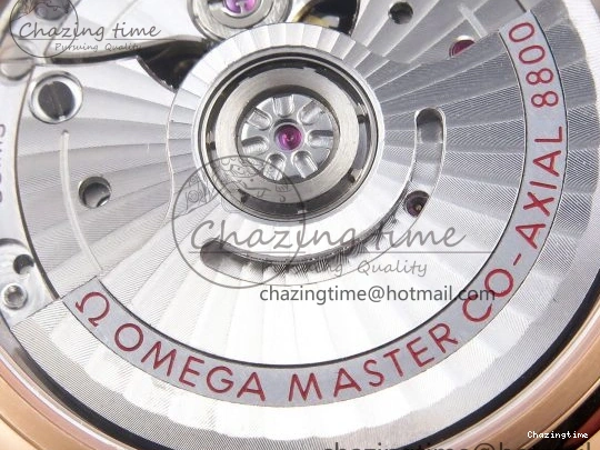 0121 Modern De Ville Date RG MKF 1:1 Best Edition White Textured Dial Roman Marker on Brown Leather Strap A 7752